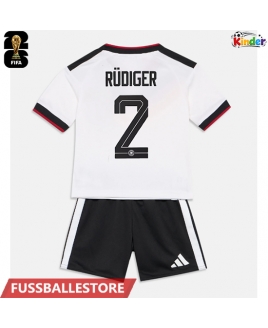 Günstige Deutschland Antonio Rudiger #2 Heimtrikotsatz Kinder WM 2026 Kurzarm (+ Kurze Hosen)